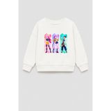 Monila Kız Çocuk 3 İplik Kumaş Pamuklu Huntrix Baskılı Sweatshirt