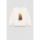 Monila Kız Çocuk 3 İplik Kumaş Pamuklu Köpek Baskılı Sweatshirt