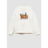 Monila Unisex Çocuk 3 İplik Kumaş Pamuklu Sweatshirt Friends Baskılı Günlük Kullanım İçin - Ekru - 13 - 14 Yaş