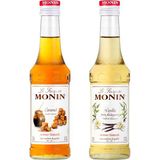 Monin Vanilya ve Karamel Aromalı Premium Kahve Şurubu 250 ml 2'li Set Toplam 500 ml
