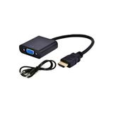 Monitor Çevirici Hd Hdmı To Vga Wga Adaptör Ses Destekli + Aux Dönüştürücü Kablosu