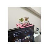 Monitör Üstü Figür Rafı Setup Bilgisayar Aksesuarları Pembe