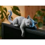 Monitör Üstü Uyuyan Kedi Figürü - Dekoratif Masaüstü Aksesuarı - 3D Baskı Biblo