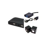 Monitörü Tv Yapma Aparatı Hd Uydu Ve Hdmı Vga Çevirici Ve Hoparlör 3 Lü Set