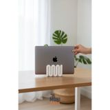 Moniwerk Dalga Tasarımlı Dikey Laptop Standı - 15 mm MacBook ve Ultrabook Uyumlu, Beyaz