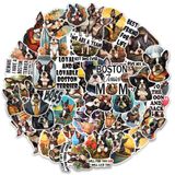MONIZY Boston Terrier Çıkartmalar 50 Parça Vinil Su Geçirmez Çıkartma Dizüstü Bilgisayar Su Şişesi Telefon Araba Pencere Bisiklet Motosiklet Kazık Tahtası Karalama Defteri Teriyerleri Sticker Çocuklar