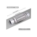 Monlion Egzoz Spiral Flex Boru,51mmx 295mm Üniversal Tip, Paslanmaz Çelik Çift Örgülü Flex Borusu