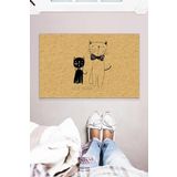 Monnhein Cute Cats Dekoratif Çok Amaçlı İç ve Dış Mekan Kapı Önü Paspası 45x70