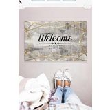 Monnhein Eskitme Welcome Home Dekoratif Çok Amaçlı İç ve Dış Mekan Kapı Önü Paspası 45x70