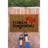 Monnhein Evimize Hoşgeldiniz Kalp İç ve Dış Mekan Dekoratif Çok Amaçlı Kapı Önü Paspası