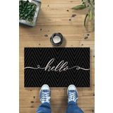 Monnhein Hello zigzag Kapı Önü Paspası Dekoratif Kapı Paspası Dış Mekan Paspas Ev Içi Paspası 45x70cm