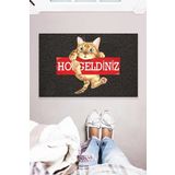 Monnhein Hoşgeldiniz Kedi Dekoratif Çok Amaçlı İç veDış Mekan Kapı Önü Paspası 45x70