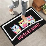 Monnhein Kapı Önü Paspası - Modern ve Şık Kapı Paspası | Ev, Ofis ve Dış Mekân Kullanımı İçin (Baykuşlar) 40x60