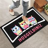 Monnhein Kapı Önü Paspası - Modern ve Şık Kapı Paspası | Ev, Ofis ve Dış Mekân Kullanımı İçin (Baykuşlar) 45x65