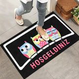 Monnhein Kapı Önü Paspası - Modern ve Şık Kapı Paspası | Ev, Ofis ve Dış Mekân Kullanımı İçin (Baykuşlar) 45x65
