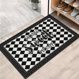Monnhein Kapı Önü Paspası - Modern ve Şık Kapı Paspası | Ev, Ofis ve Dış Mekân Kullanımı İçin (Checkered Sweet Home) 40x60