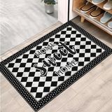 Monnhein Kapı Önü Paspası - Modern ve Şık Kapı Paspası | Ev, Ofis ve Dış Mekân Kullanımı İçin (Checkered Sweet Home) 45x65