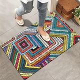 Monnhein Kapı Önü Paspası - Modern ve Şık Kapı Paspası | Ev, Ofis ve Dış Mekân Kullanımı İçin (Renkli Geometrik Desen) 40x60