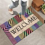 Monnhein Kapı Önü Paspası - Modern ve Şık Kapı Paspası | Ev, Ofis ve Dış Mekân Kullanımı İçin (Renkli Geometrik Welcome) 40x60