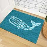 Monnhein Kapı Önü Paspası - Modern ve Şık Kapı Paspası | Ev, Ofis ve Dış Mekân Kullanımı İçin (Whale Come) 40x60
