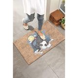 Monnhein Kara Kedinin Gecesi Kapı Önü Paspası - Renkli - 45 x 65 cm
