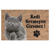 Monnhein Kedi Köpek Komik Tasarımlı Dekoratif Kapı önü Paspas, Dış Mekan/Ev İçi/Banyo/Mutfak/Yatak Odası/Giriş Paspasları (Kedi Sevmeyen Giremez, 40x60)