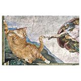 Monnhein Kedi Köpek Komik Tasarımlı Dekoratif Kapı önü Paspas, Dış Mekan/Ev İçi/Banyo/Mutfak/Yatak Odası/Giriş Paspasları (Kedinin Yaratılışı, 45x70)