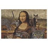 Monnhein Kedi Köpek Komik Tasarımlı Dekoratif Kapı önü Paspas, Dış Mekan/Ev İçi/Banyo/Mutfak/Yatak Odası/Giriş Paspasları (Mona Lisa, 40x60)