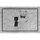 Monnhein Kedi Köpek Komik Tasarımlı Dekoratif Kapı Önü Paspas, Dış Mekan/ev Içi/banyo/mutfak/yatak Odası/giriş Paspasları - Renkli - 45 x 70 cm