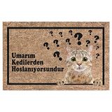 Monnhein Kedi Köpek Komik Tasarımlı Dekoratif Kapı önü Paspas, Dış Mekan/Ev İçi/Banyo/Mutfak/Yatak Odası/Giriş Paspasları (Umarım Kedilerden Hoşlanıyorsundur, 40x60)