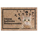 Monnhein Kedi Köpek Komik Tasarımlı Dekoratif Kapı önü Paspas, Dış Mekan/Ev İçi/Banyo/Mutfak/Yatak Odası/Giriş Paspasları (Umarım Kedilerden Hoşlanıyorsundur, 45x70)