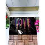 Monnhein Love Kapı Önü Paspası Dekoratif Kapı Paspası Dış Mekan Paspas Ev Içi Paspası 45x70cm