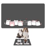 Monnhein Mama ve Su Evcil Hayvan Beslenme Matı, Kolay Temizlenen Emici Su Geçirmez Kumaş, Küçük Orta Boy ve Büyük Kedi ve Köpekler için Dayanıklı Köpek Kedi Paspas (40x60, Cute Gri)