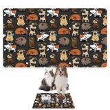 Monnhein Mama ve Su Evcil Hayvan Beslenme Matı, Kolay Temizlenen Emici Su Geçirmez Kumaş, Küçük Orta Boy ve Büyük Kedi ve Köpekler için Dayanıklı Köpek Kedi Paspas (40x60, Kahverengi Köpekler)
