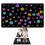 Monnhein Mama ve Su Evcil Hayvan Beslenme Matı, Kolay Temizlenen Emici Su Geçirmez Kumaş, Küçük Orta Boy ve Büyük Kedi ve Köpekler için Dayanıklı Köpek Kedi Paspas (40x60, Renkli Patiler)