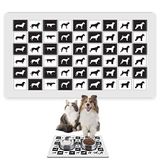 Monnhein Mama ve Su Evcil Hayvan Beslenme Matı, Kolay Temizlenen Emici Su Geçirmez Kumaş, Küçük Orta Boy ve Büyük Kedi ve Köpekler için Dayanıklı Köpek Kedi Paspas (40x60, Satranç Dogs)