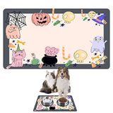 Monnhein Mama ve Su Evcil Hayvan Beslenme Matı, Kolay Temizlenen Emici Su Geçirmez Kumaş, Küçük Orta Boy ve Büyük Kedi ve Köpekler için Dayanıklı Köpek Kedi Paspas (50x35, Halloween)