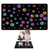 Monnhein Mama ve Su Evcil Hayvan Beslenme Matı, Kolay Temizlenen Emici Su Geçirmez Kumaş, Küçük Orta Boy ve Büyük Kedi ve Köpekler için Dayanıklı Köpek Kedi Paspas (50x35, Renkli Patiler)