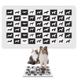 Monnhein Mama ve Su Evcil Hayvan Beslenme Matı, Kolay Temizlenen Emici Su Geçirmez Kumaş, Küçük Orta Boy ve Büyük Kedi ve Köpekler için Dayanıklı Köpek Kedi Paspas (50x35, Satranç Dogs)