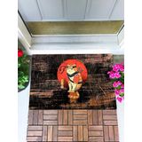 Monnhein Ninja Kedi Kapı Önü Paspası Dekoratif Kapı Paspası Dış Mekan Paspas Ev Içi Paspası 45x70cm