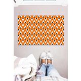 Monnhein Oranj Zigzag Çok Amaçlı İç ve Dış Mekan Dekoratif Kapı Önü Paspası 45x70