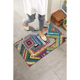 Monnhein Renkli Geometrik Desen Kapı Önü Paspası - 45 x 65 cm