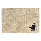 Monnhein Tasarımlı Dekoratif Kapı önü Paspas, Dış Mekan/Ev İçi/Banyo/Mutfak/Yatak Odası/Giriş Paspasları (Hasır Cat, 45X70)