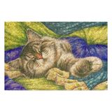 Monnhein Tasarımlı Dekoratif Kapı önü Paspas, Dış Mekan/Ev İçi/Banyo/Mutfak/Yatak Odası/Giriş Paspasları (Pastel Boyama Cat, 45X70)
