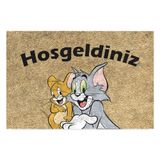 Monnhein Tasarımlı Dekoratif Kapı önü Paspas, Dış Mekan/Ev İçi/Banyo/Mutfak/Yatak Odası/Giriş Paspasları (Tom and Jerry, 45X70)