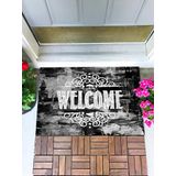 Monnhein Welcome Karalama Kapı Önü Paspası Dekoratif Kapı Paspası Dış Mekan Paspas Ev Içi Paspası 45x70cm