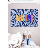 Monnhein Welcome Zebra Desen Çok Amaçlı İç ve Dış Mekan Dekoratif Kapı Önü Paspası 45x70