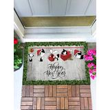 Monnhein Yenil Yıl Kedi Kapı Önü Paspası Dekoratif Kapı Paspası Dış Mekan Paspas Ev Içi Paspası 45x70cm