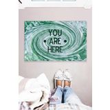 Monnhein You Are Here Çok Amaçlı İç ve Dış Mekan Dekoratif Kapı Önü Paspası 45x70