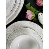 Monno 3 mm Gold Line 59 Parça Bone China 12 Kişilik Dekor Yemek Takımı
